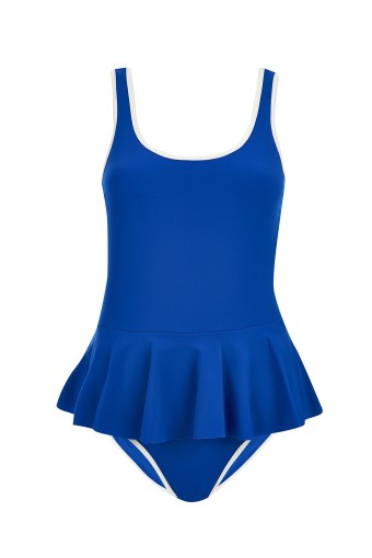 NEOPY - Neopy Kız Garson Oven Mayo Fırfrlı Etek - Saks Mavisi