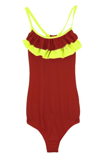 FORUM - Nilmay Kız Çocuk Mayo Önü Fırfırlı - Kırmızı