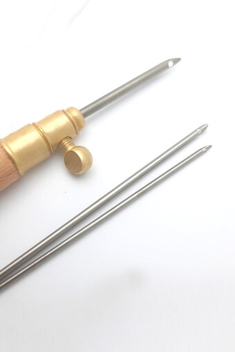 NURGE - Nurge Panç İğnesi Ahşap Saplı 3 iğneli-İplik Geçiricili (1)