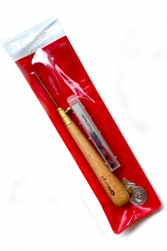 NURGE - Nurge Panç İğnesi Ahşap Saplı 3 iğneli-İplik Geçiricili