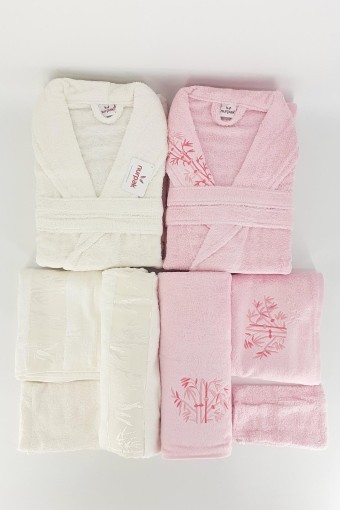 NURPAK - Nurpak Aile Bornoz Seti Bambu Ekol 8 parça