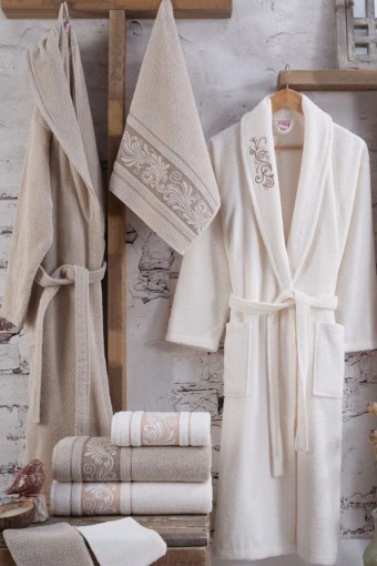 NURPAK - Nurpak Aile Bornoz Seti Coşku 8 Parça