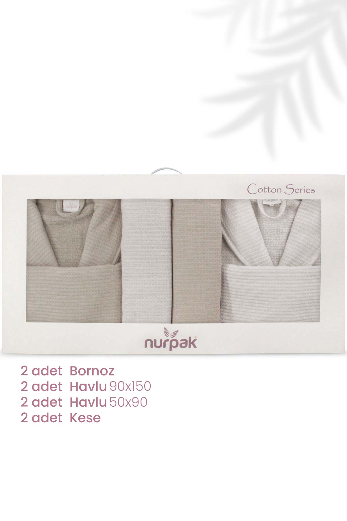 Nurpak Alinda 8 Parça Aile Bornoz Seti - Thumbnail