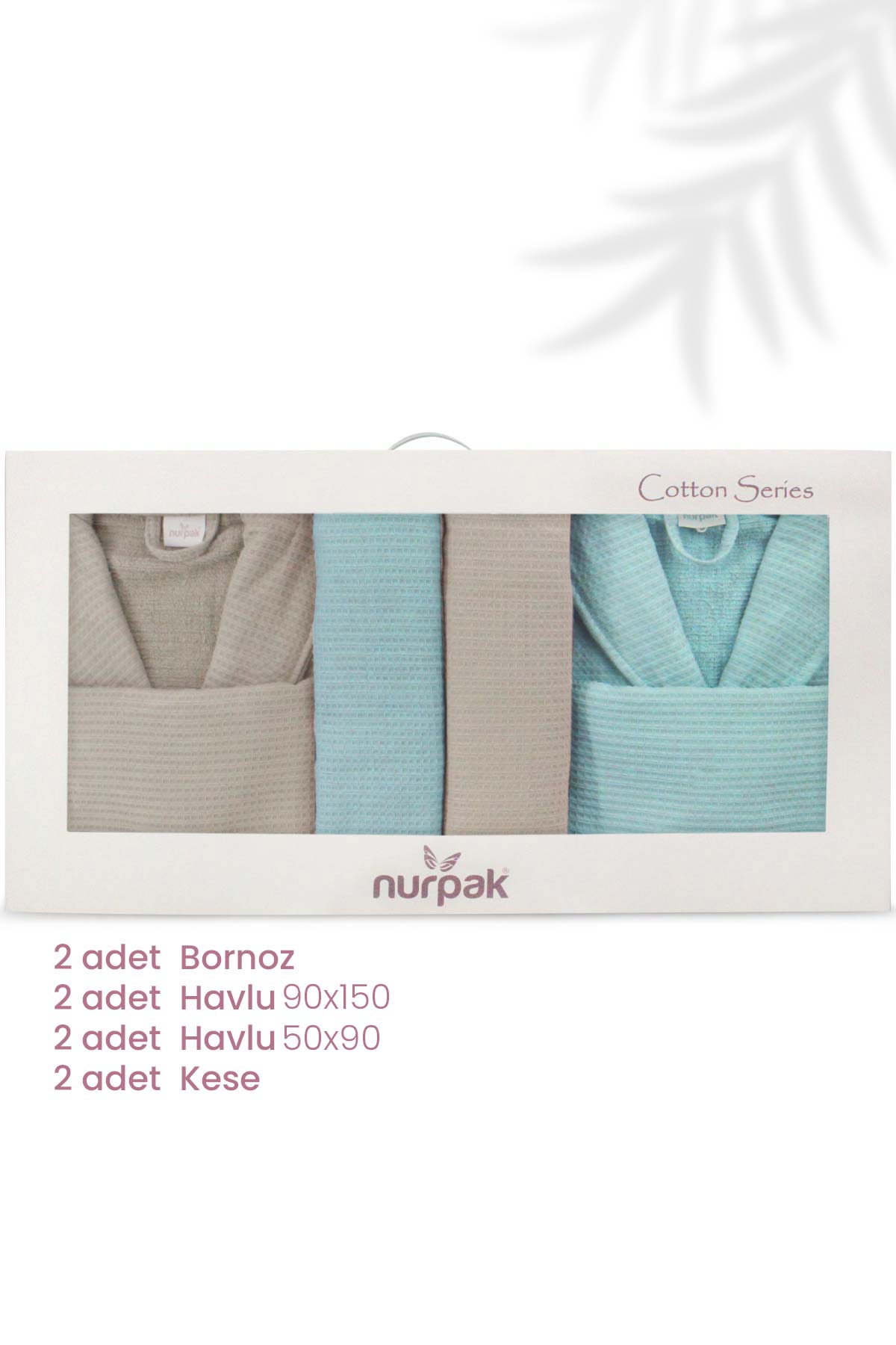 Nurpak Alinda 8 Parça Aile Bornoz Seti - Thumbnail