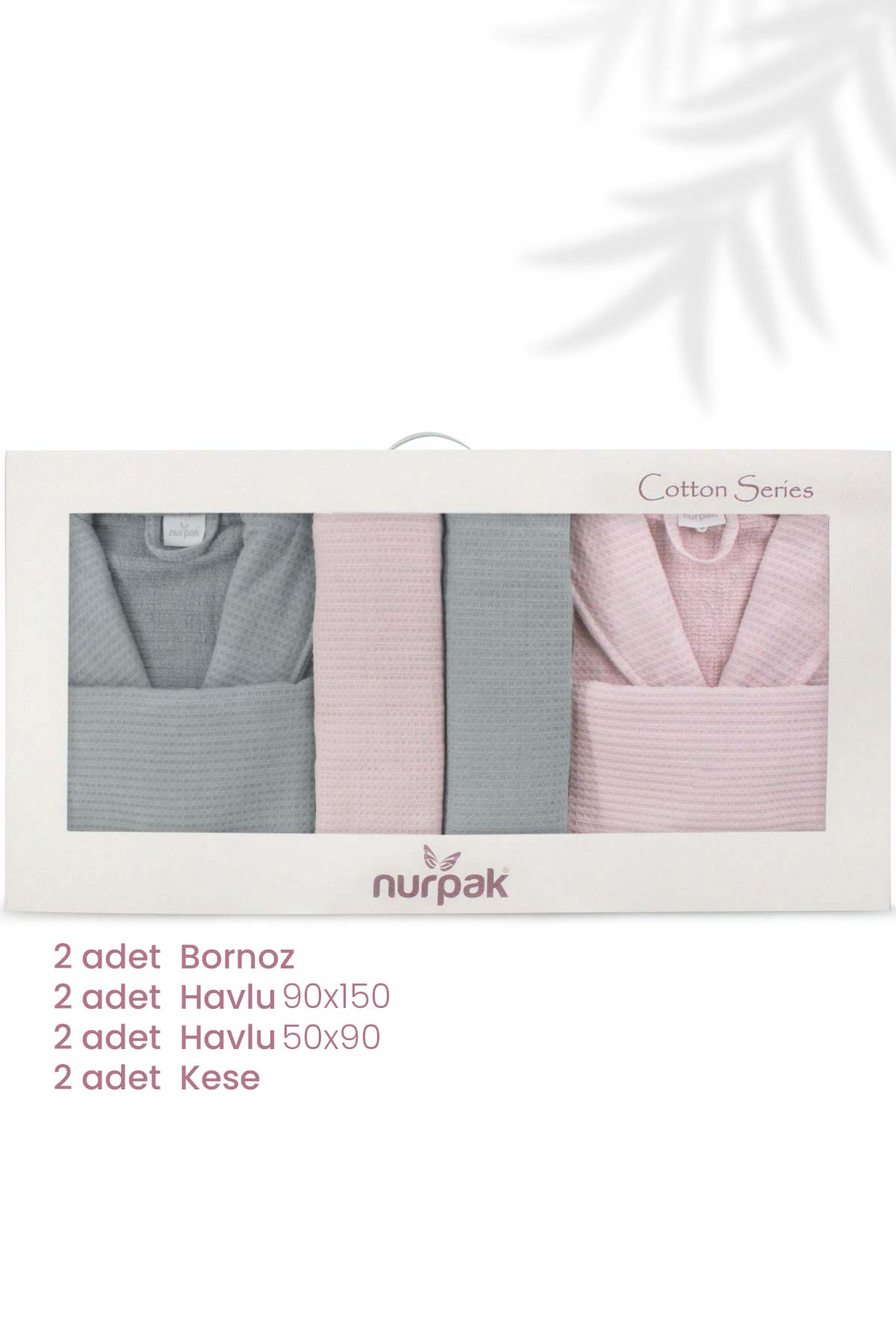 Nurpak Alinda 8 Parça Aile Bornoz Seti - Thumbnail