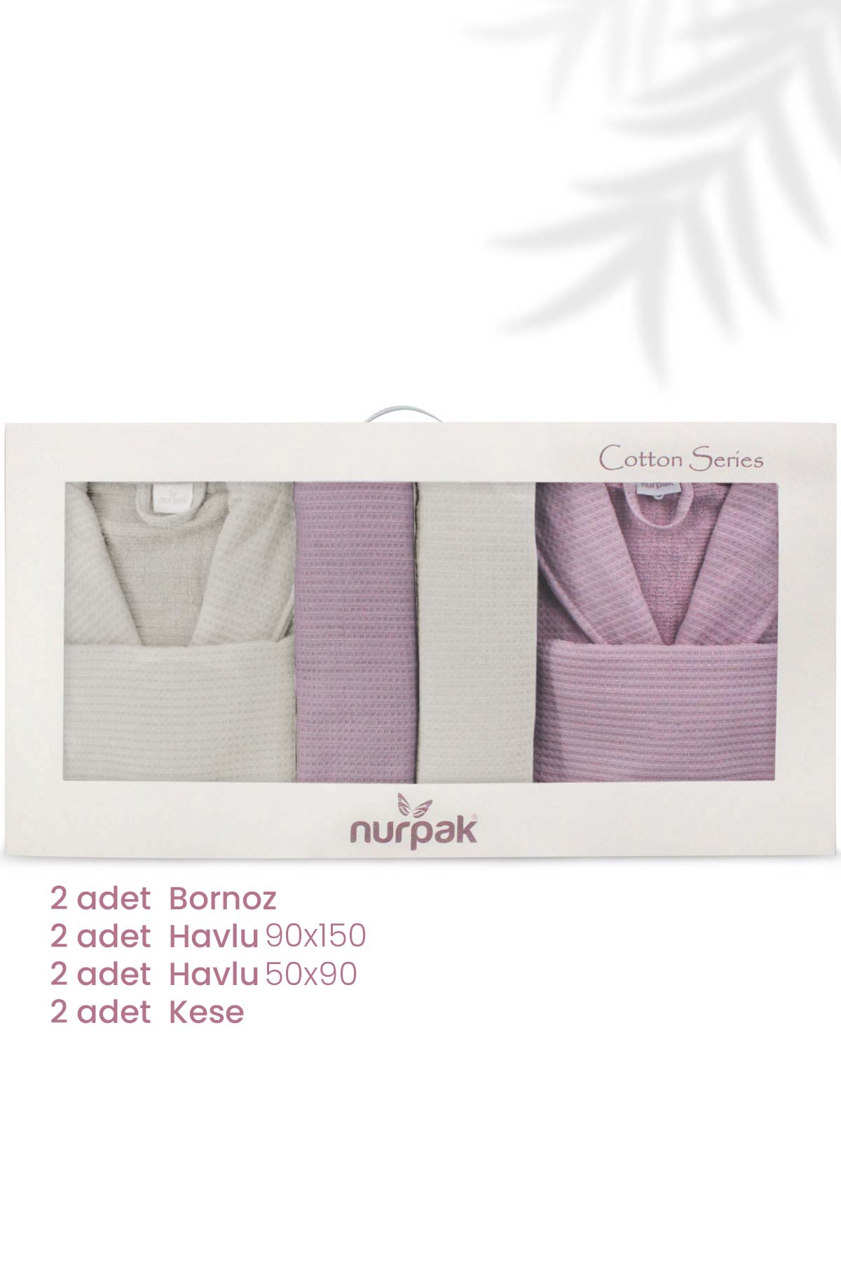 Nurpak Alinda 8 Parça Aile Bornoz Seti - Thumbnail