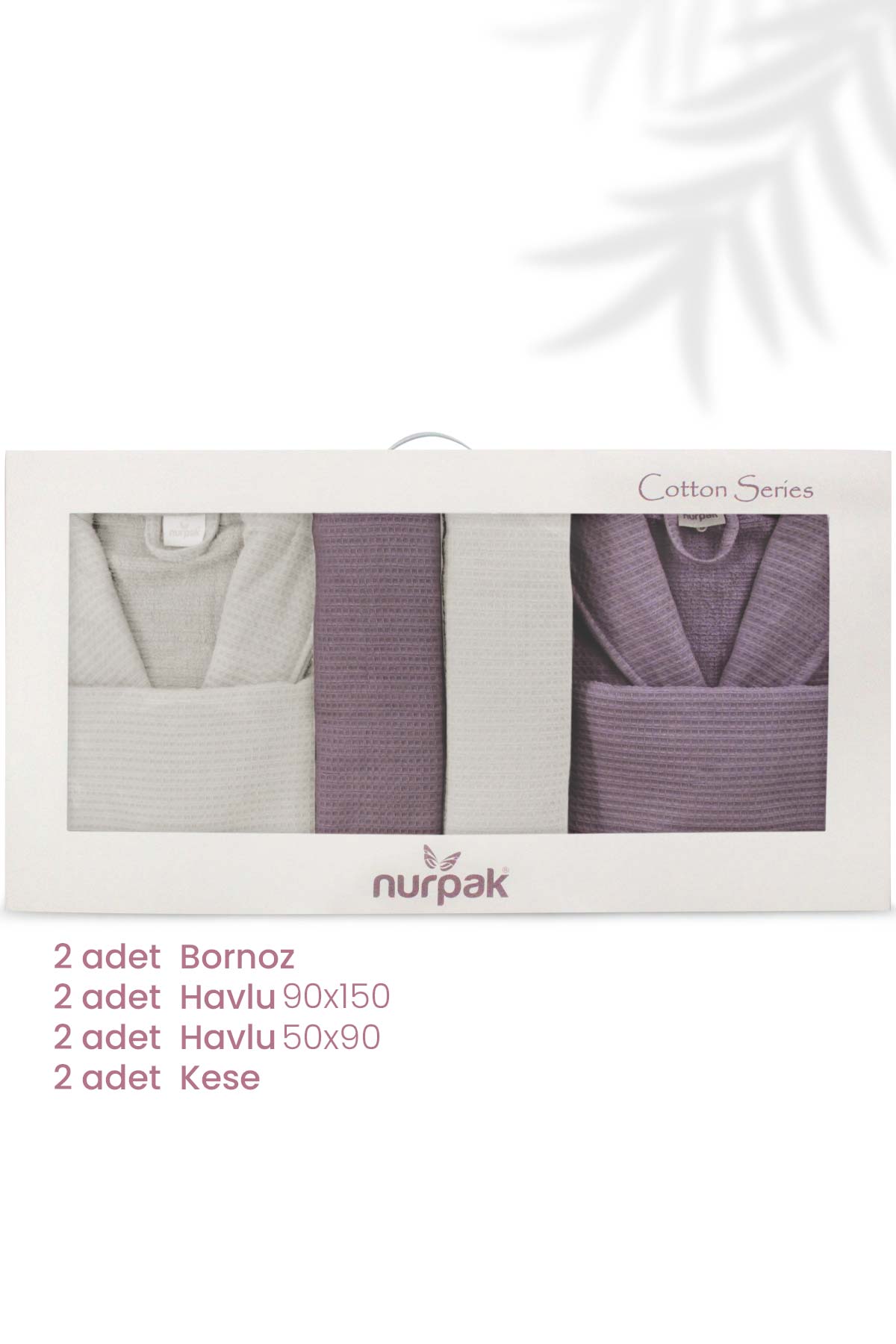 Nurpak Alinda 8 Parça Aile Bornoz Seti - Thumbnail