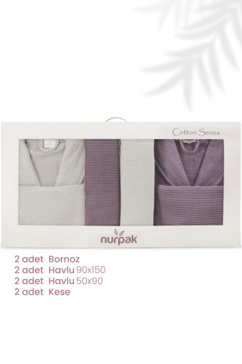 NURPAK - Nurpak Alinda 8 Parça Aile Bornoz Seti (1)