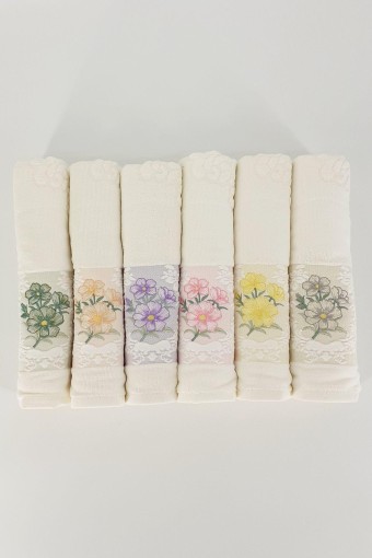 NURPAK - Nurpak El-Yüz Havlusu Ahenk Kadife Nakışlı 50x90