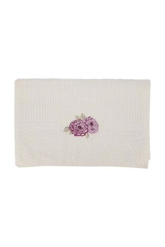 NURPAK - Nurpak El-Yüz Havlusu Bella Çift Gül Nakışlı 50x90 (1)