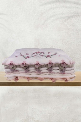 NURPAK - Nurpak El-Yüz Havlusu Çisem Kadife Lüks Nakışlıı 50x90