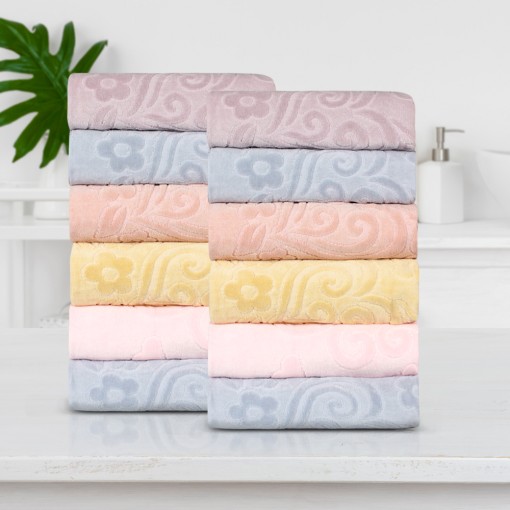 NURPAK - Nurpak El-Yüz Havlusu Etamin Bezli Kadife Saçaksız 50x90