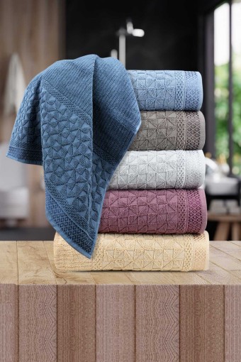 NURPAK - Nurpak El-Yüz Havlusu Kadife Jakarlı Nova Nakışlı 50x90