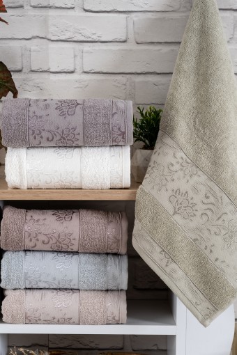 NURPAK - Nurpak El Yüz Havlusu Lilyum Jakarlı 50x90