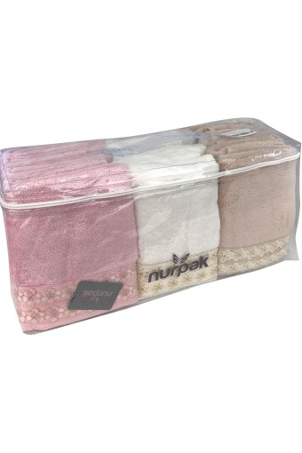 NURPAK - Nurpak El Yüz Havlusu Narin Bambu Güpürlü 50x90