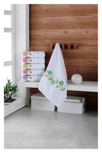 NURPAK - Nurpak El-Yüz Havlusu Nil Nakışlı 50x90 (1)