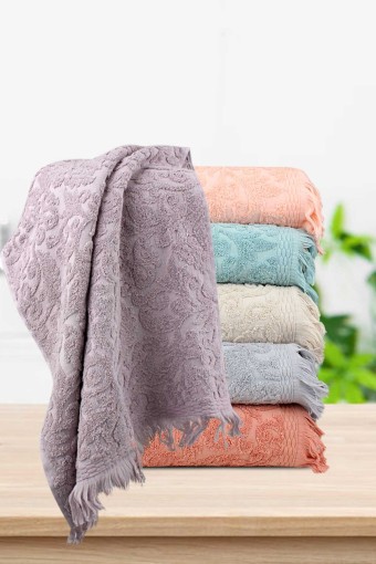 NURPAK - Nurpak El-Yüz Havlusu Saray Jakarlı Kadife Nakışlı 50x90