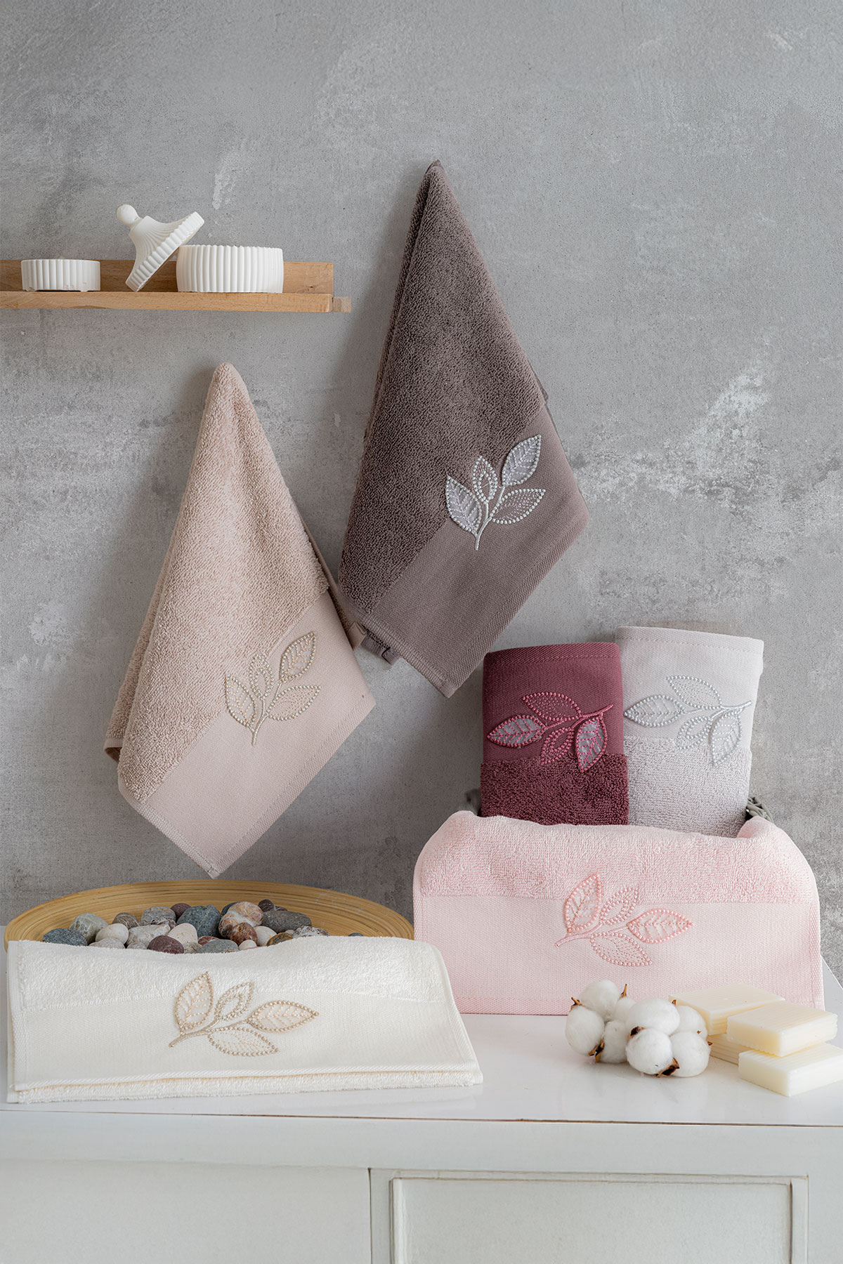 Nurpak Mutfak Havlusu Pırıltı Yaprak 30x50 - Thumbnail