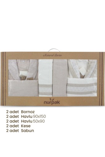 NURPAK - Nurpak Tuana10 Parça Aile Bornoz Seti