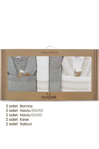 NURPAK - Nurpak Tuana10 Parça Aile Bornoz Seti