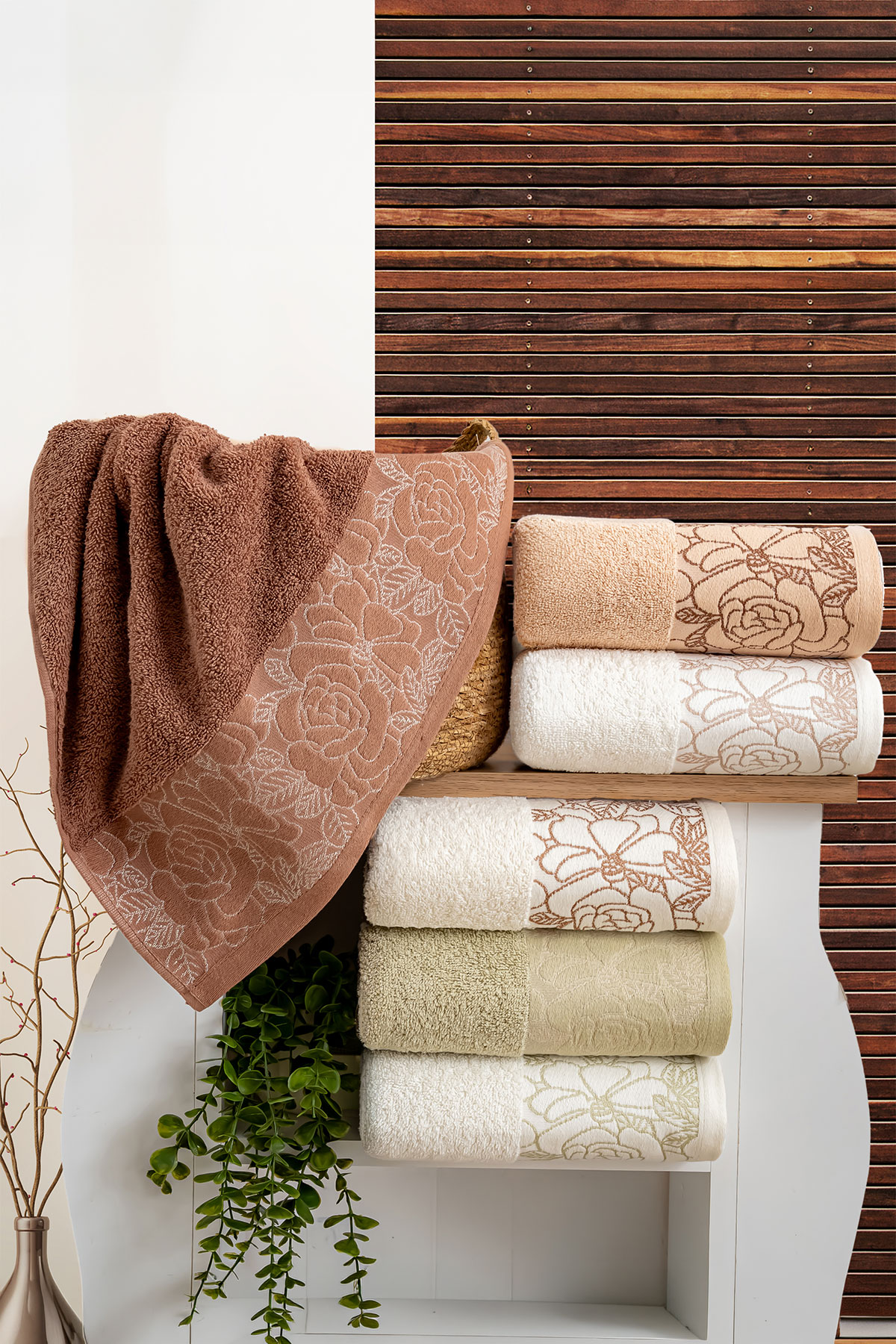 Nurpak Unisex Banyo Havlusu Flora 90x150 - Thumbnail