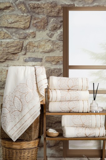 NURPAK - Nurpak Unisex Banyo Havlusu Yaprak 90x150 (1)