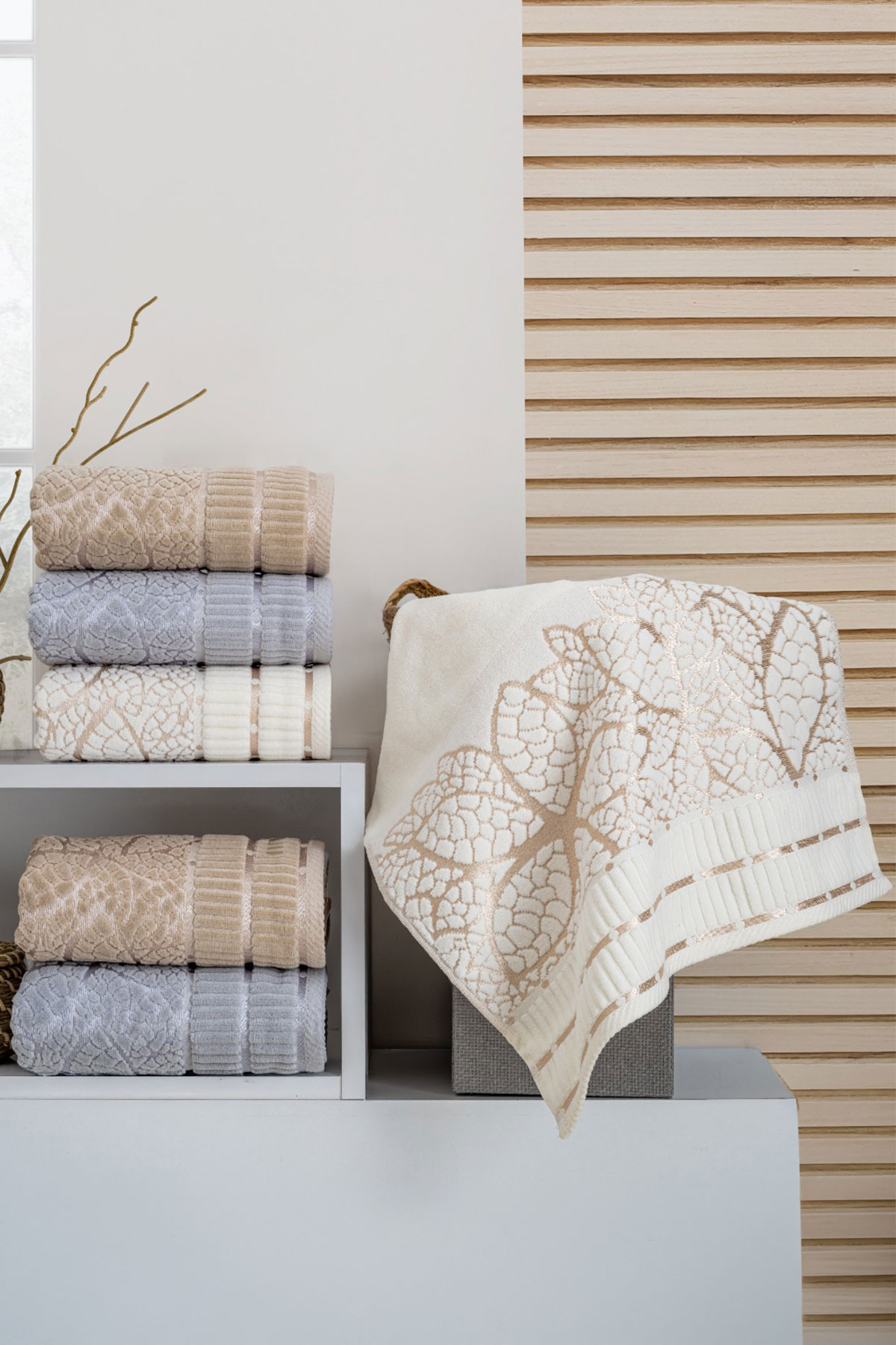 Nurpak Unisex Banyo Havlusu Yaprak 90x150 - Thumbnail
