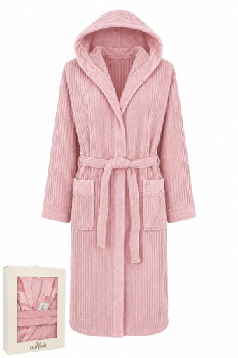 NURPAK - Nurpak Unisex Tek Bornoz Ekol Kapüşonlu