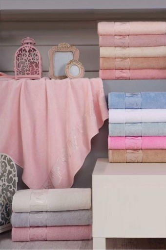 NURPAK - Nurpak Unisex Yetişkin Banyo Havlusu Bambu Jakarlı 90x145 (1)