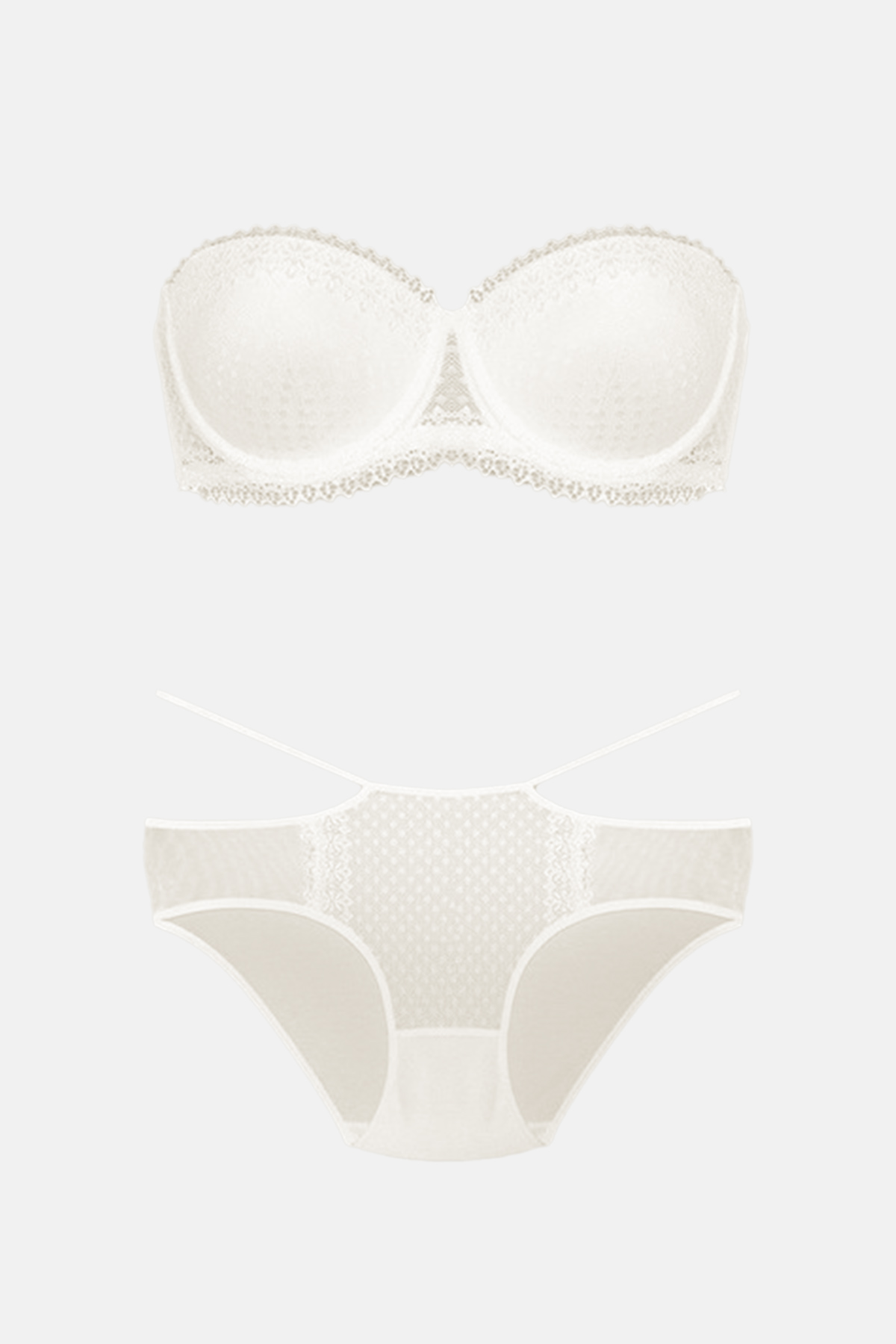 Nurteks Kadın Fantezi Destekli Straplez Sütyen ve Külot Takım Push-Up - Thumbnail