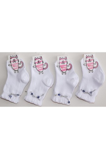 OLAY-KOŞAR - Olay Kız Bebek Çorap Nazar Boncuklu Simli Fiyonklu (1)