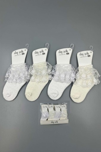 OLAY-KOŞAR - Olay Kız Çocuk Dantelli Çorap (1)