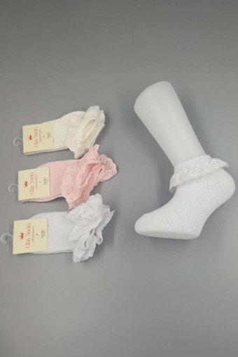 OLAY-KOŞAR - Olay Kız Çocuk Dantelli Çorap (1)