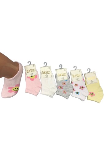 OLAY-KOŞAR - Olay Kız Çocuk Patik Çorap Gülen Surat Emojili Pamuklu