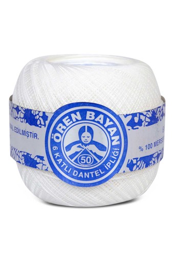 ÖREN BAYAN-CORNER - Ören Bayan Dantel İpliği Merserize No:50 6 Kat 100 Gr Mavi Bantlı