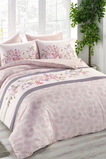 ÖRTÜM - Örtüm Dört Mevsim Yatak Seti Dijital Baskılı Begonya Tek Kişilik