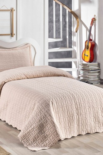 ÖRTÜM - Örtüm Yatak Örtüsü Kapitone Daisy Düz Renk Tek Kişilik (1)