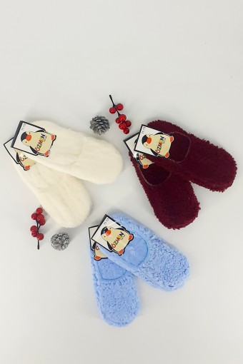 OZMEN - Özmen Kız Çocuk Babet Çorap Peluş