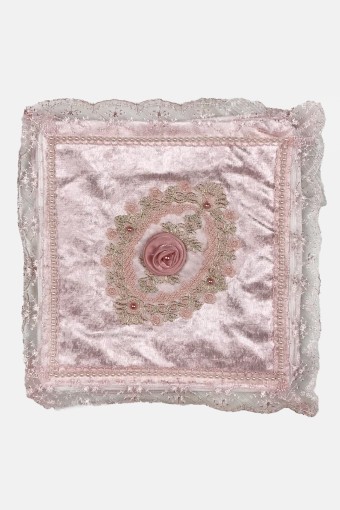 PALET  ÇEYİZ - Palet Çeyiz Hurç Kadife Orta Boy Kenarları Güpür 40X40 Cm