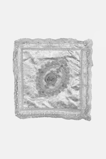 PALET  ÇEYİZ - Palet Çeyiz Hurç Kadife Orta Boy Kenarları Güpür 40X40 Cm (1)