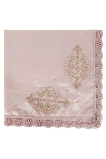 PALET  ÇEYİZ - Palet Çeyiz Köşe Çift Nakışlı Bohça 90x90 Cm (1)