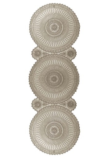 PALET  ÇEYİZ - Palet Çeyiz Oval Runner Üç Göbekli Örümcek Desen