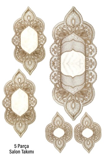 PALET  ÇEYİZ - Palet Claire Dior Salon Takımı Kadife Simli İşlemeli