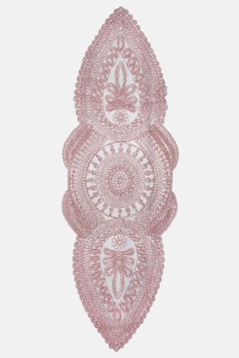 PALET  ÇEYİZ - Palet Runner Ortası Yuvarlak Kenarları Damla Desenli