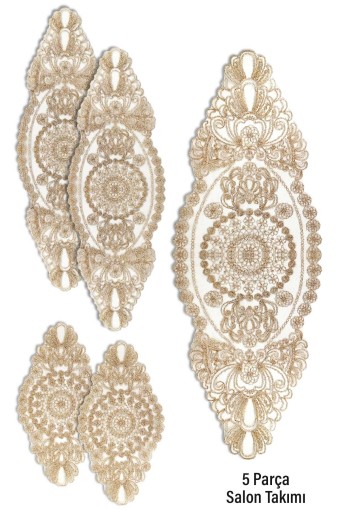 PALET  ÇEYİZ - Palet Salon Claire Dior Takımı Tül İşlemeli