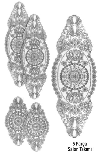 PALET  ÇEYİZ - Palet Salon Claire Dior Takımı Tül İşlemeli (1)