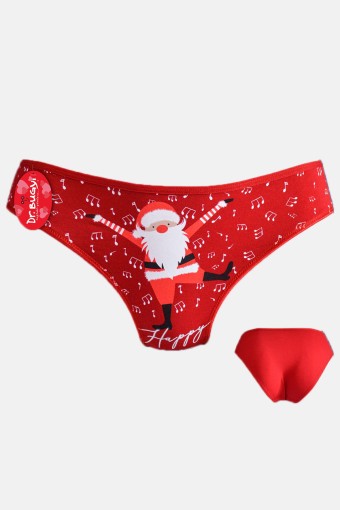 PAPATYA-DR.BUNGY - Papatya Dr Bungy Kadın Bikini Külot Yılbaşı Baskılı