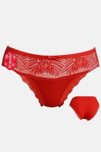PAPATYA-DR.BUNGY - Papatya Dr Bungy Kadın Bikini Külot Ön Üst Dantel Alt Ve Arka Pamuk