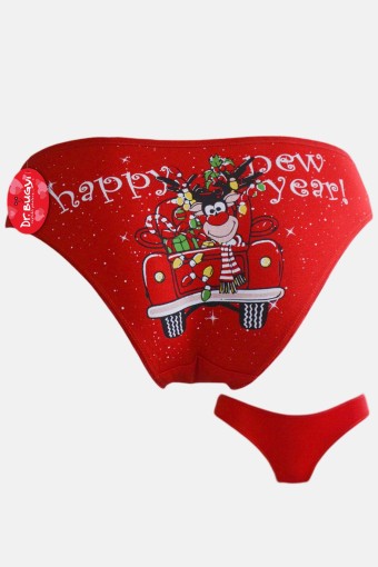 PAPATYA-DR.BUNGY - Papatya Dr Bungy Kadın Bikini Külot Yılbaşı Baskılı