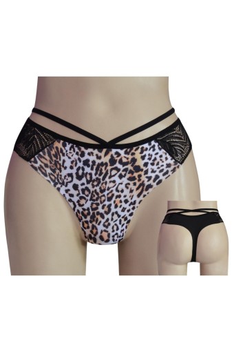 PAPATYA-DR.BUNGY - Papatya Helena Paris Kadın Tanga Külot Ön Leopar Yan Bant Arka Lazer Kesim (1)